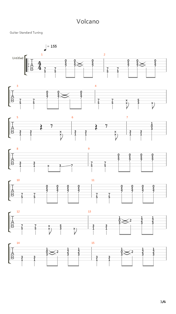 Volcano吉他谱