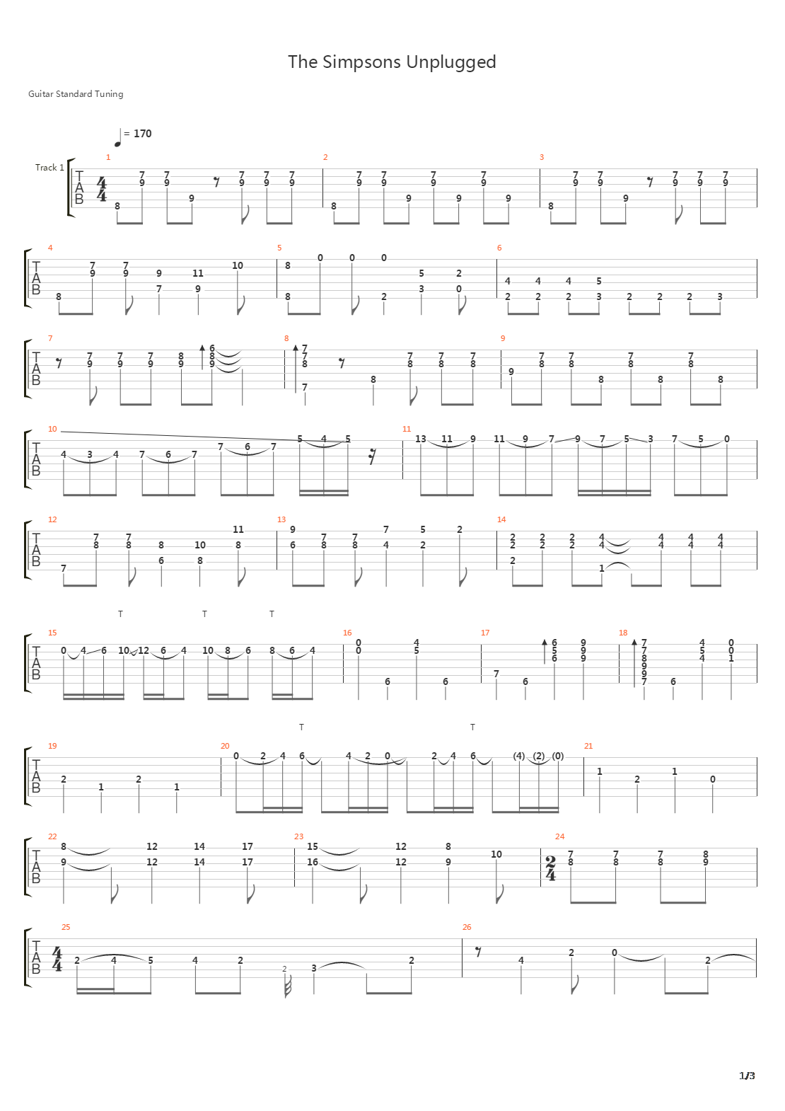 Simpsons Umplugged吉他谱