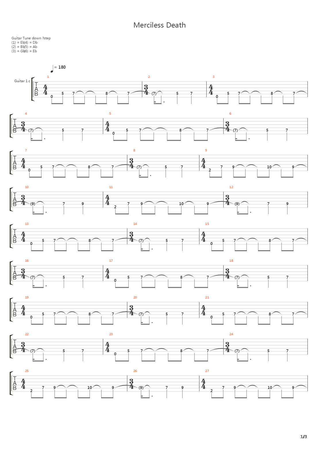 Merciless Death吉他谱