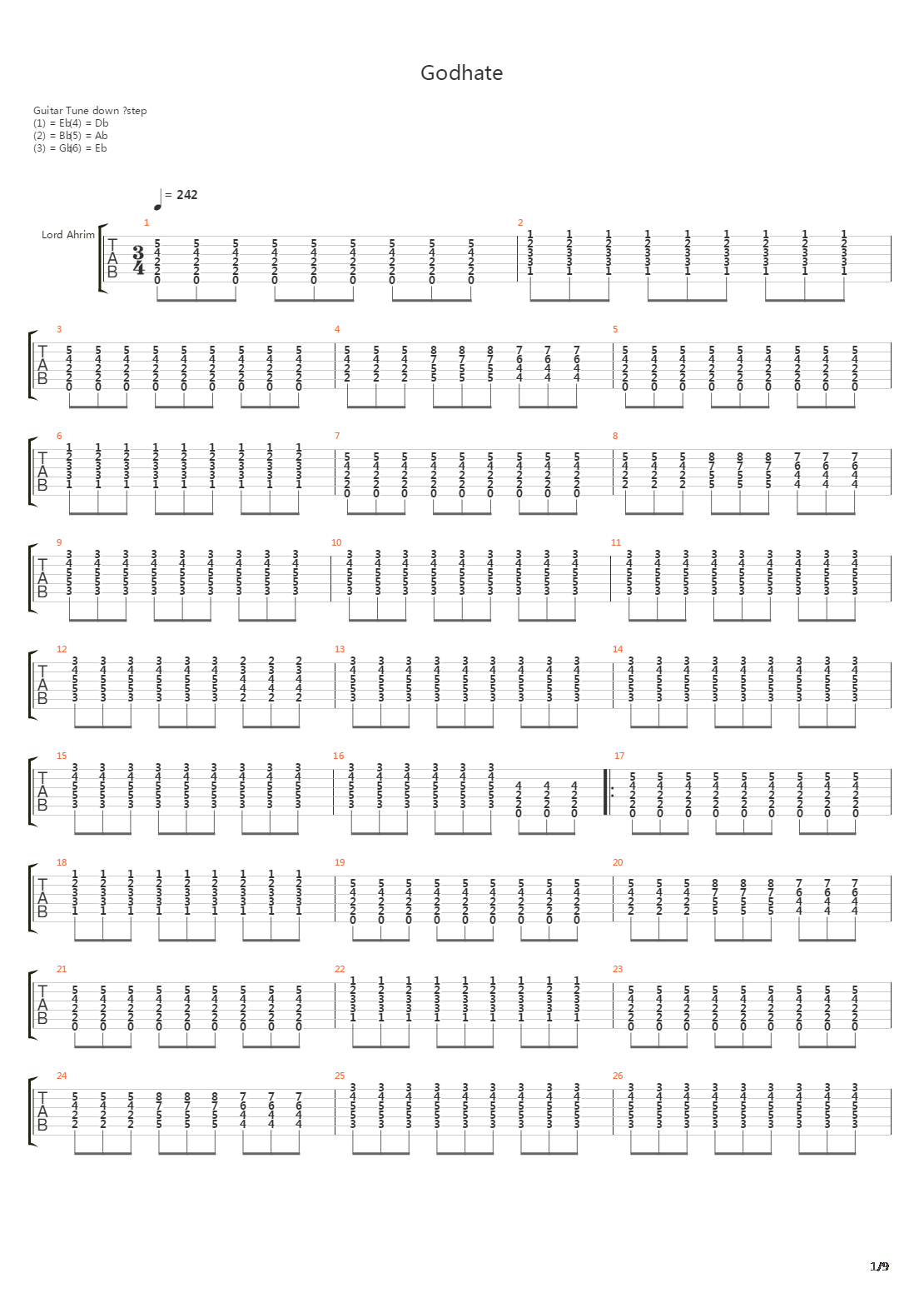 Godhate吉他谱