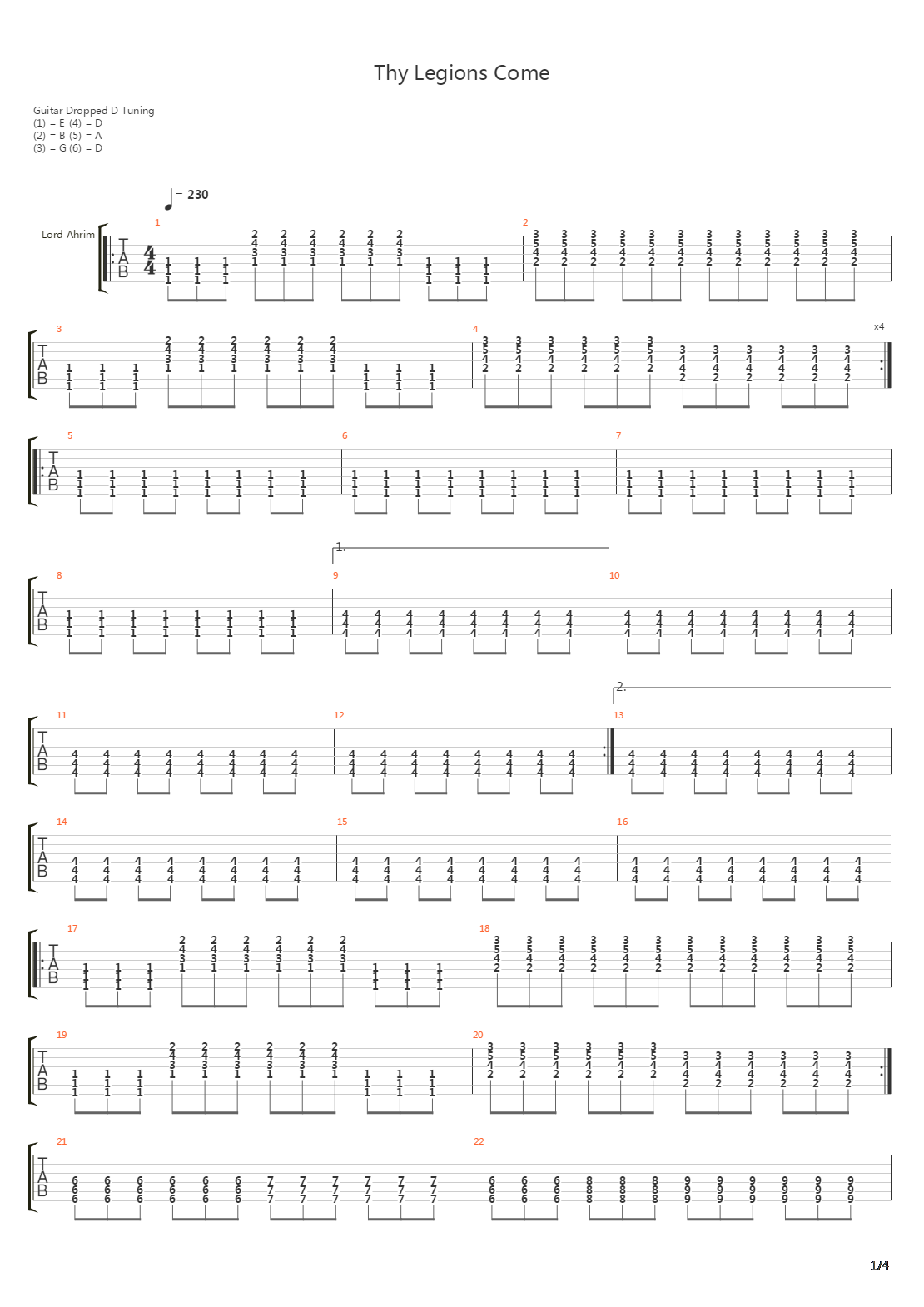 Thy Legions Come吉他谱