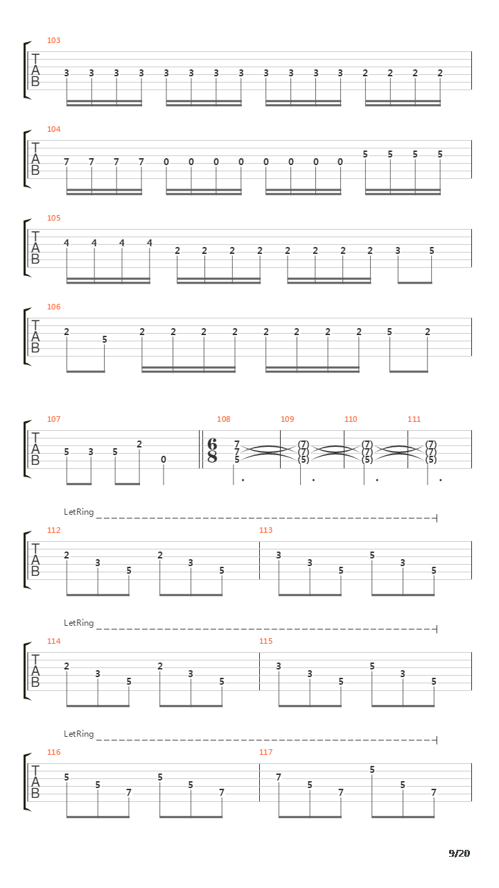 The Emptiness From Which I Fed吉他谱