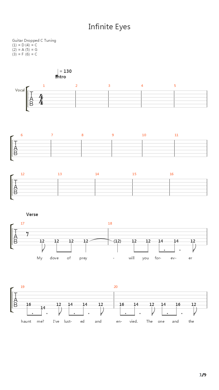 Infinite Eyes吉他谱