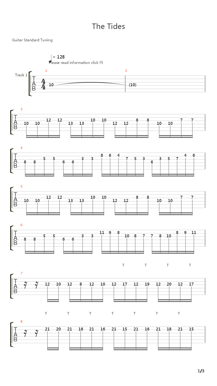 The Tides Solo吉他谱