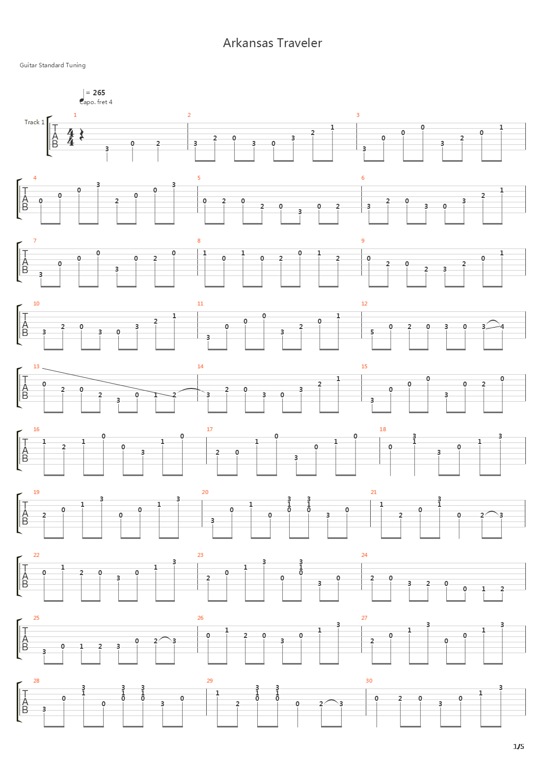 Arkansas Traveler吉他谱