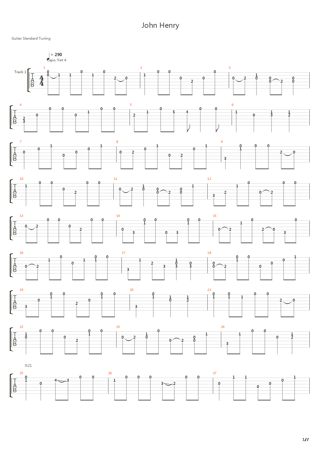 John Henry吉他谱