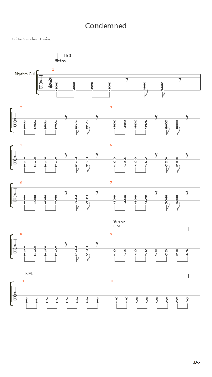 Condemned吉他谱