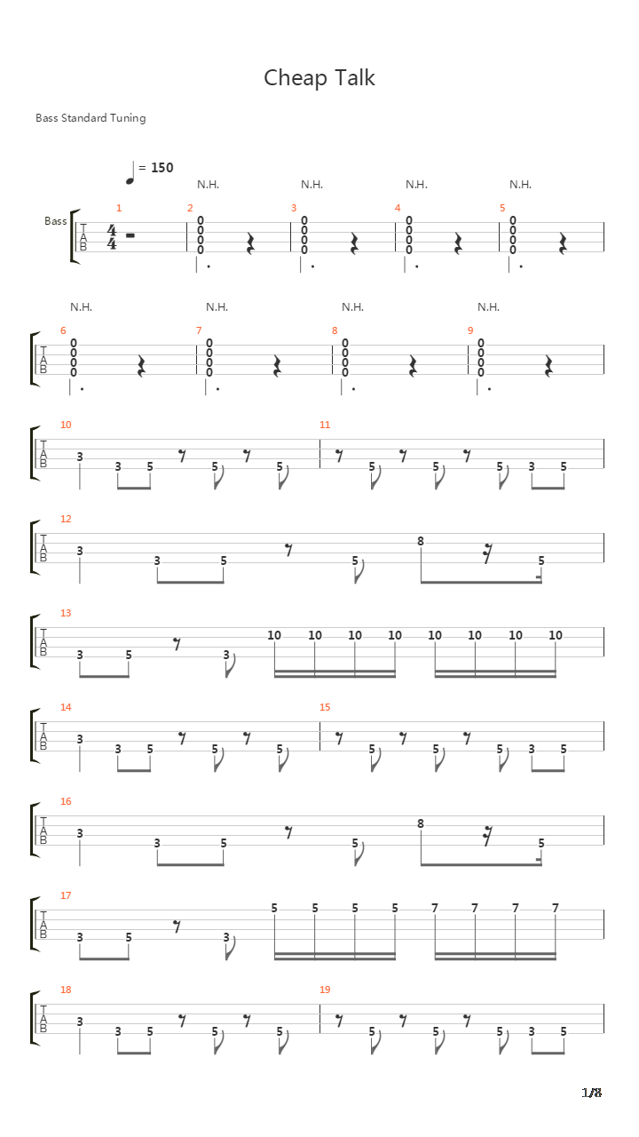 Cheap Talk吉他谱
