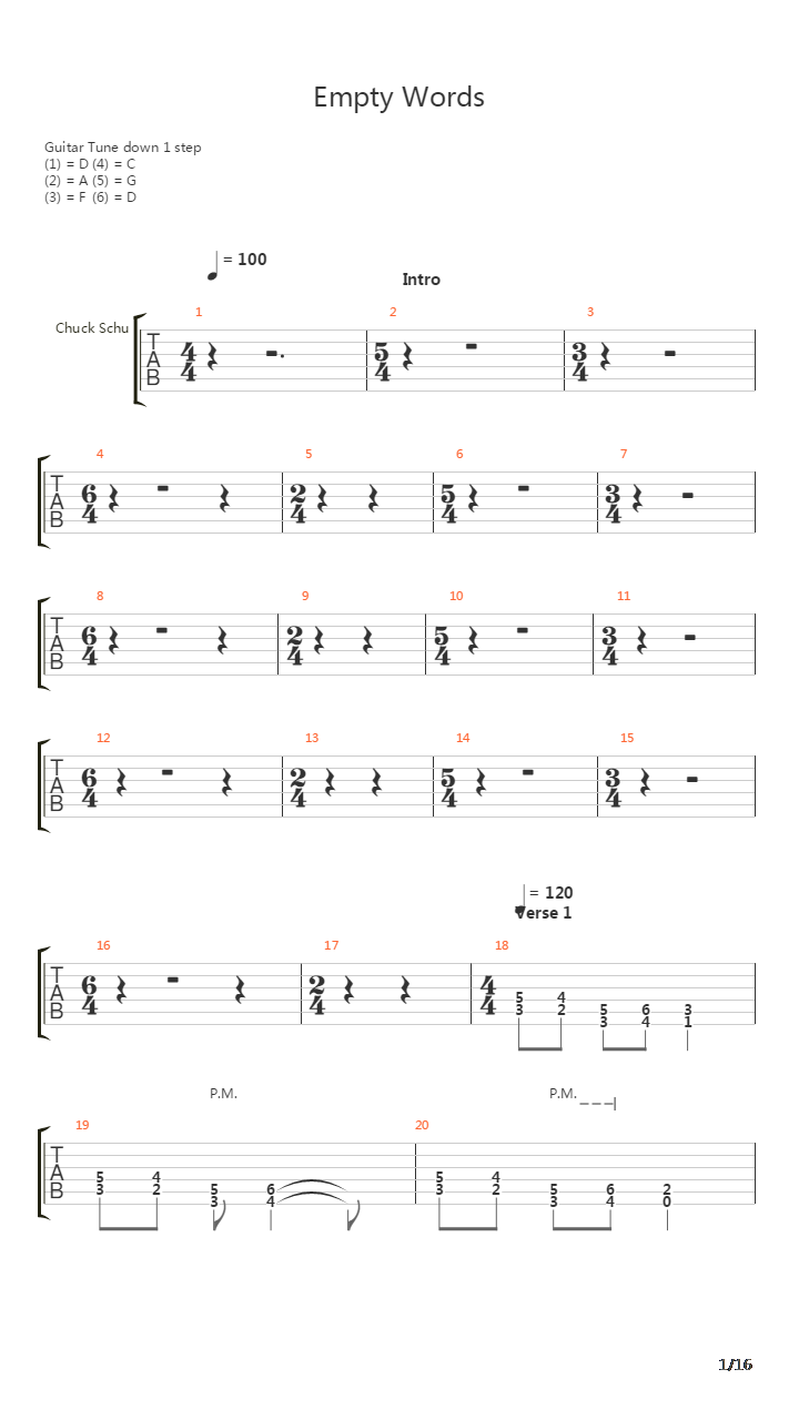 Empty Words吉他谱