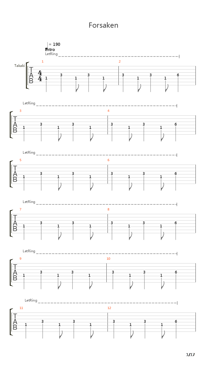 Forsanken吉他谱