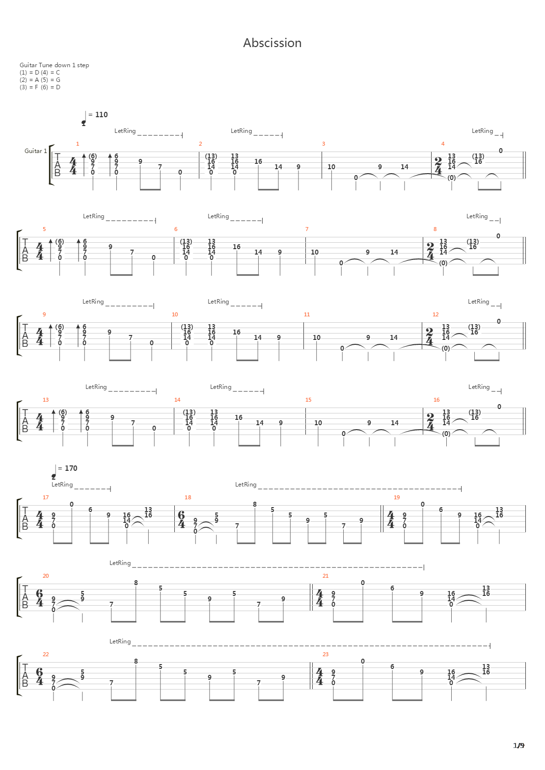 Abscission吉他谱