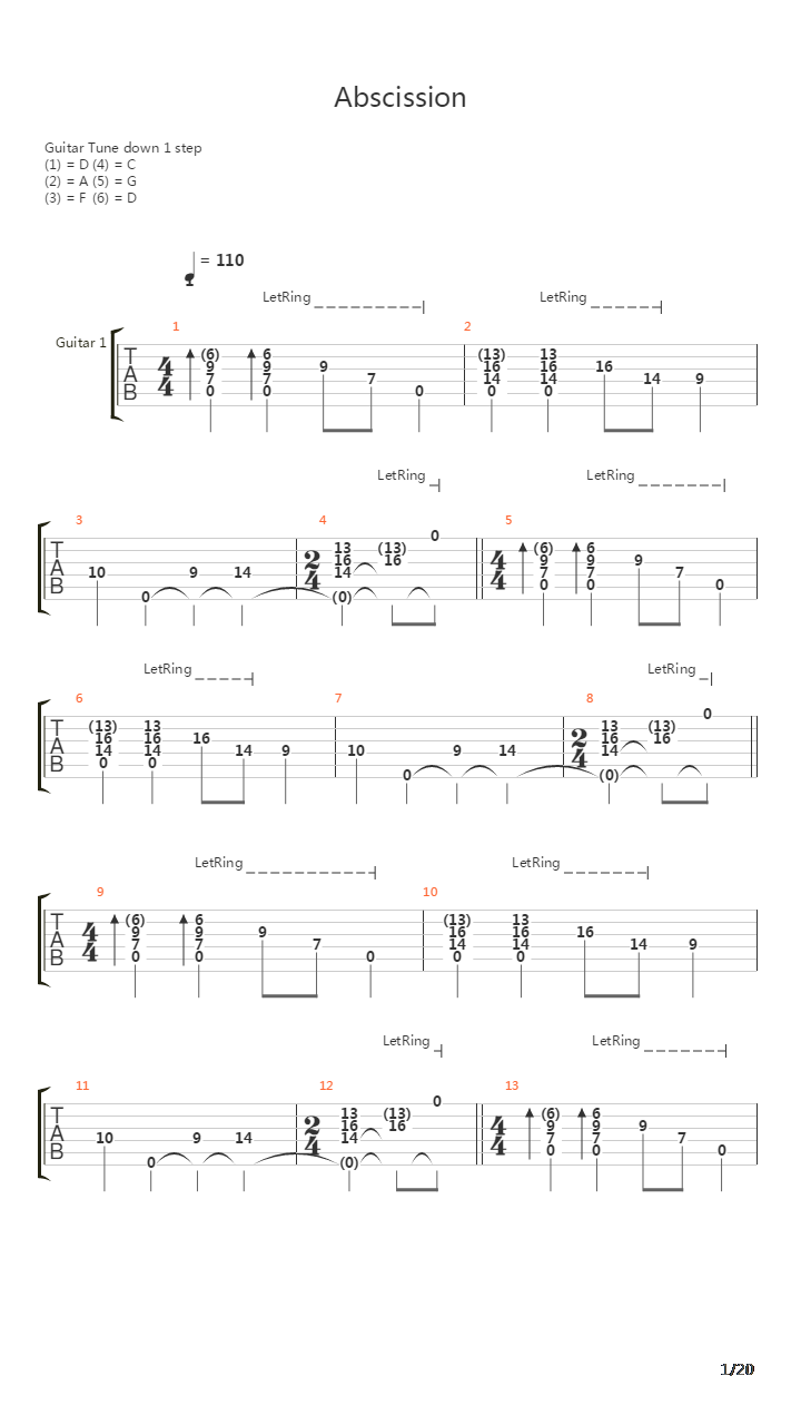Abscission吉他谱