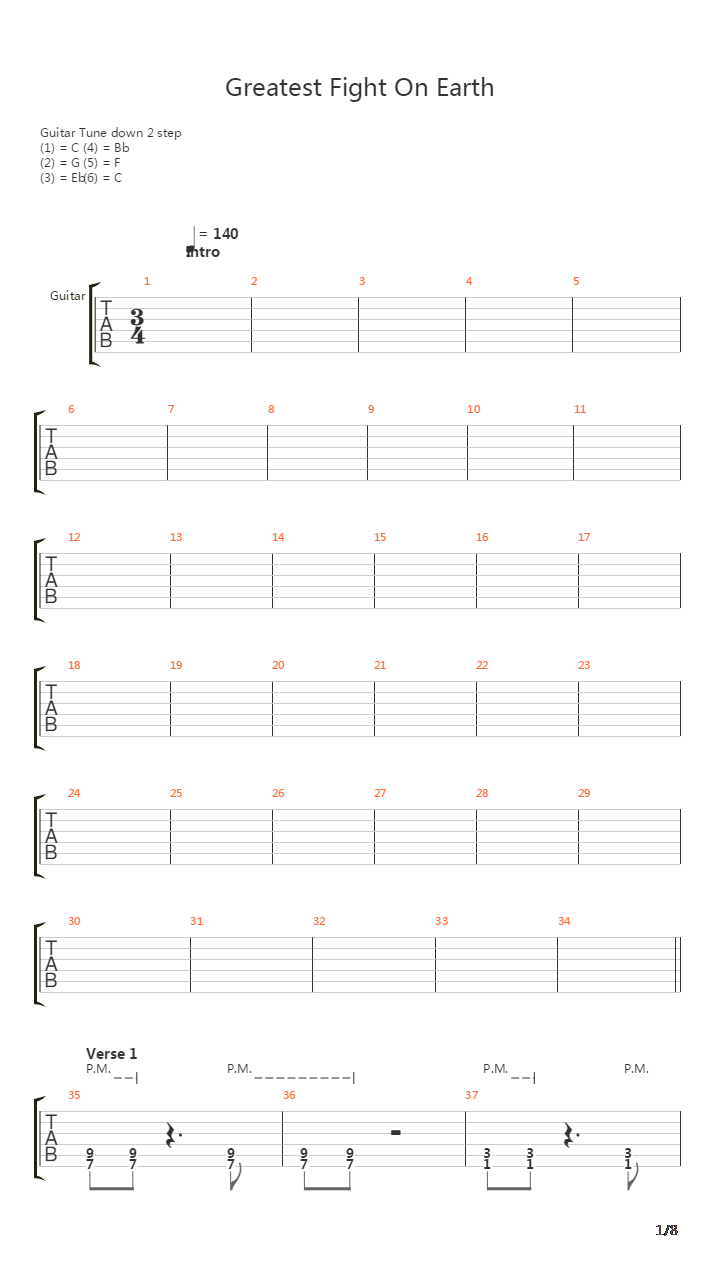 The Greatest Fight On Earth吉他谱