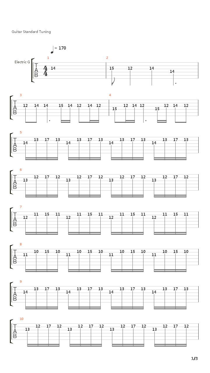 Highway Star (Keyboard Solo On Guitar)吉他谱