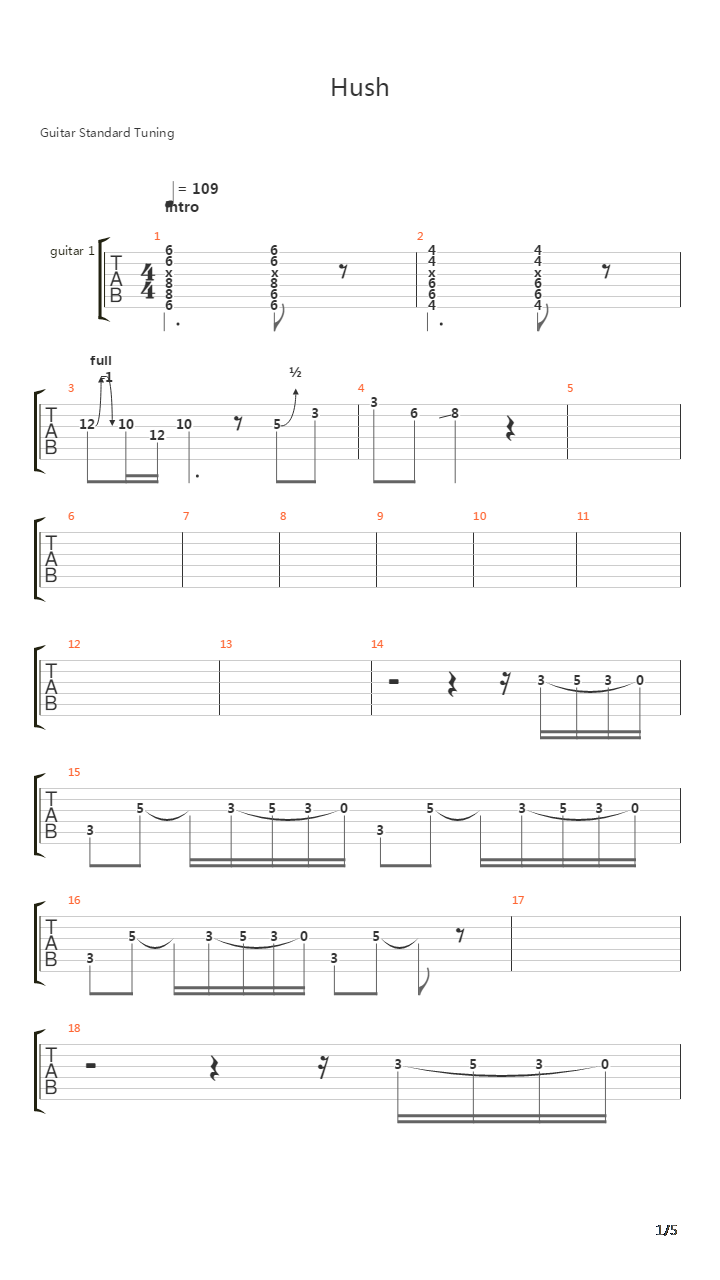 Hush吉他谱