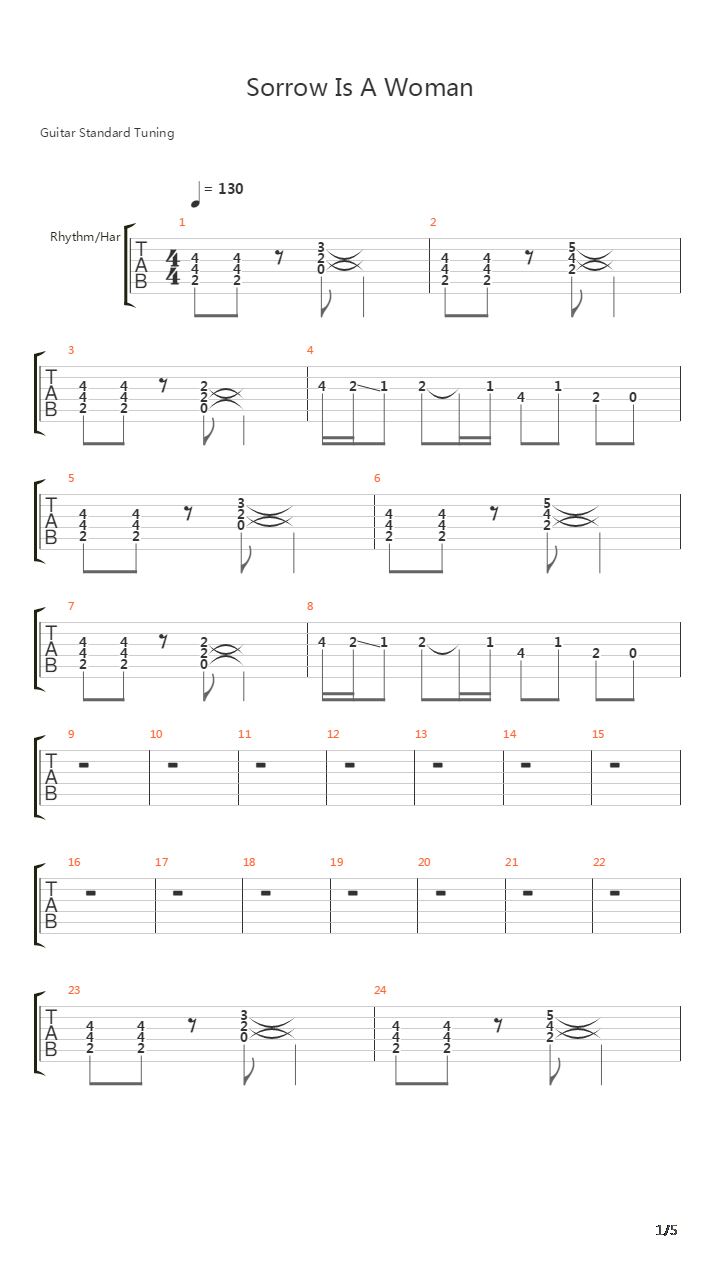 Sorrow As A Woman吉他谱