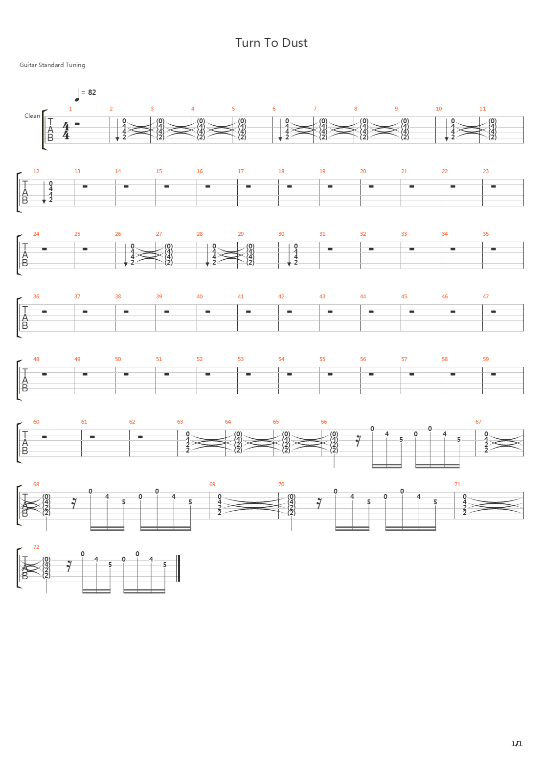 Turn To Dust吉他谱