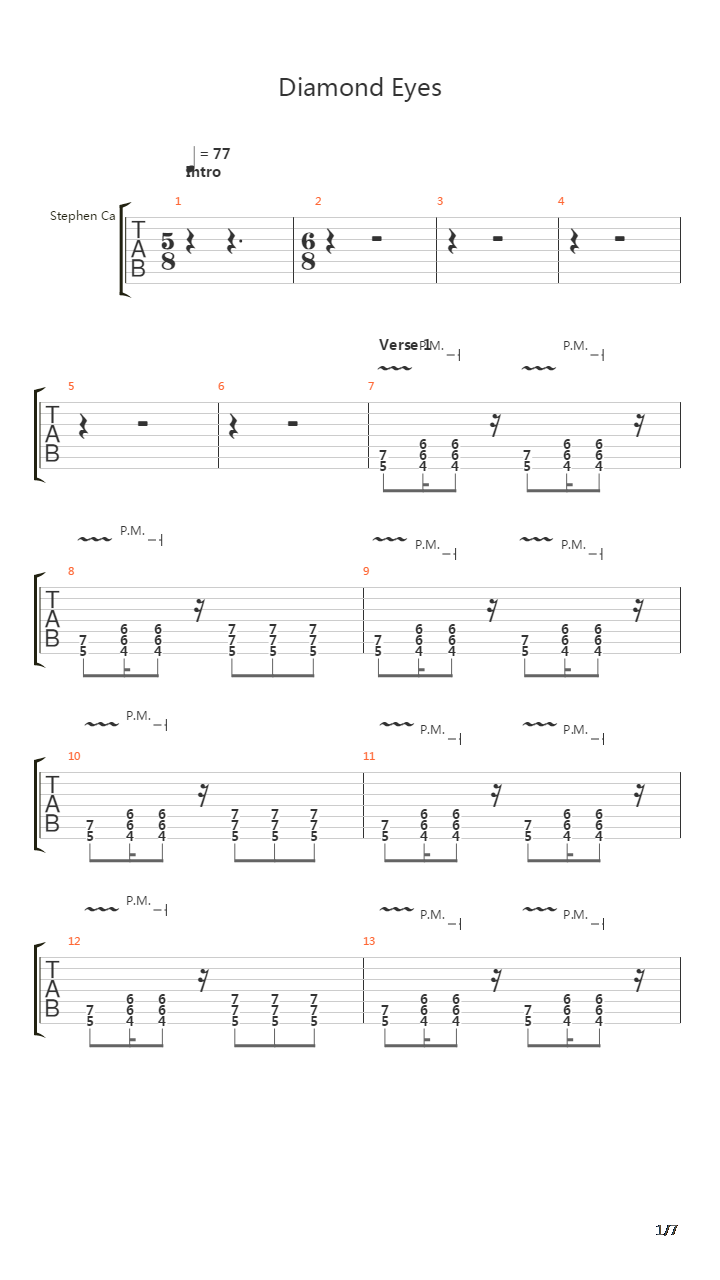 Diamond Eyes吉他谱