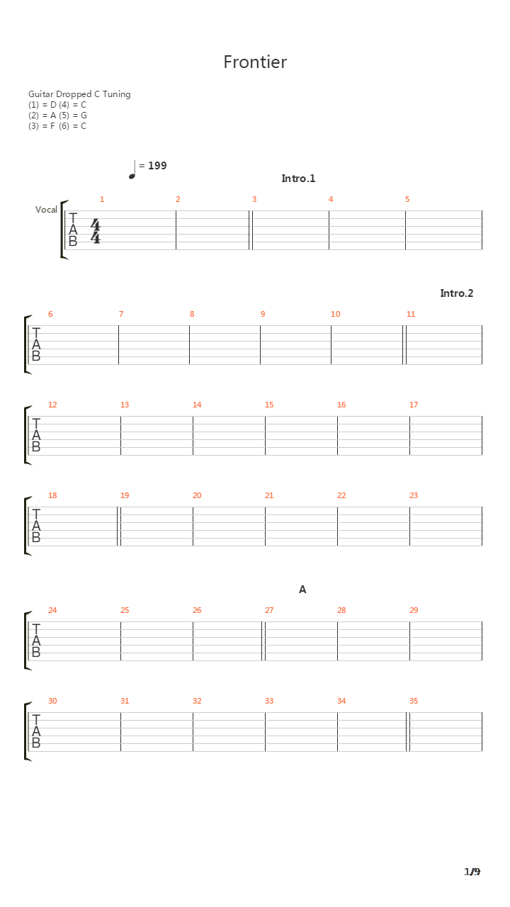Frontier吉他谱