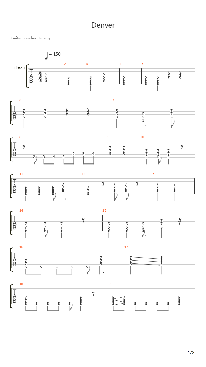 Denver吉他谱