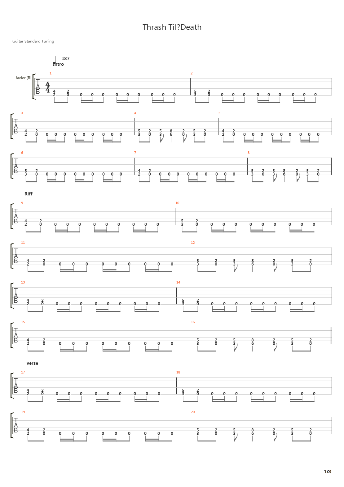 Thrash Till Death吉他谱