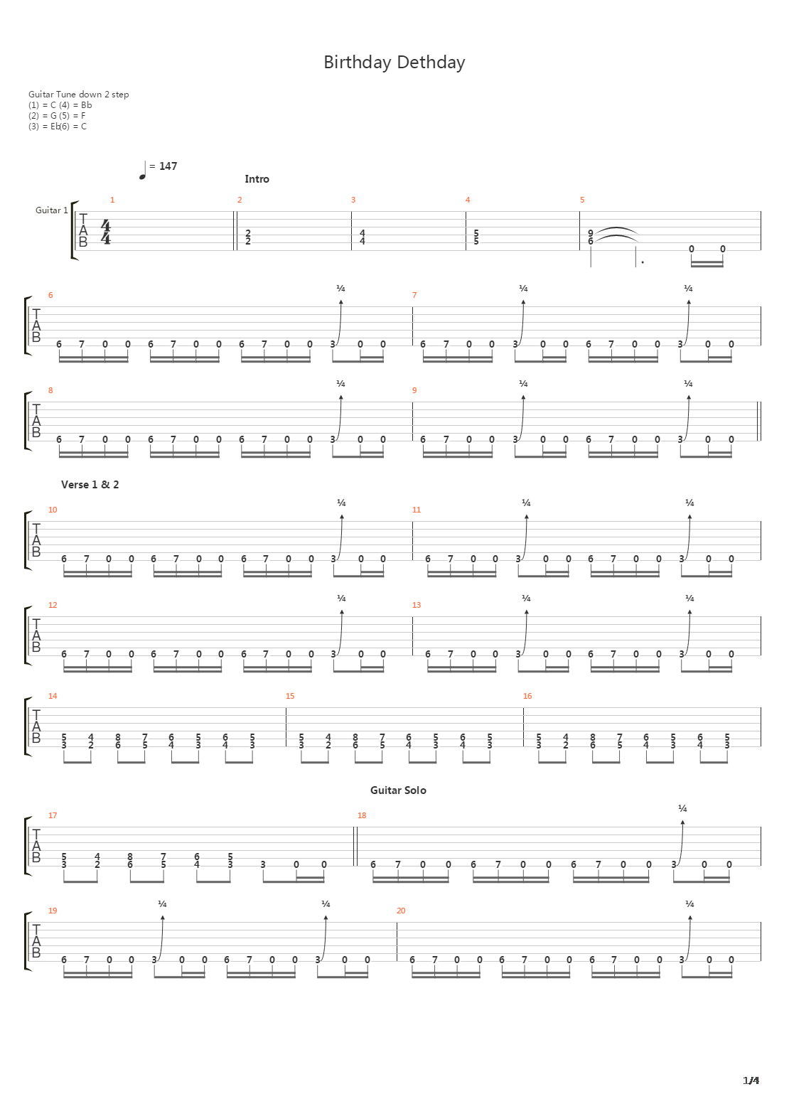 Birthday Dethday吉他谱