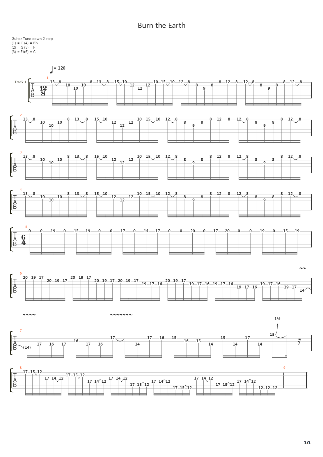 Burn The Earth (Solo)吉他谱