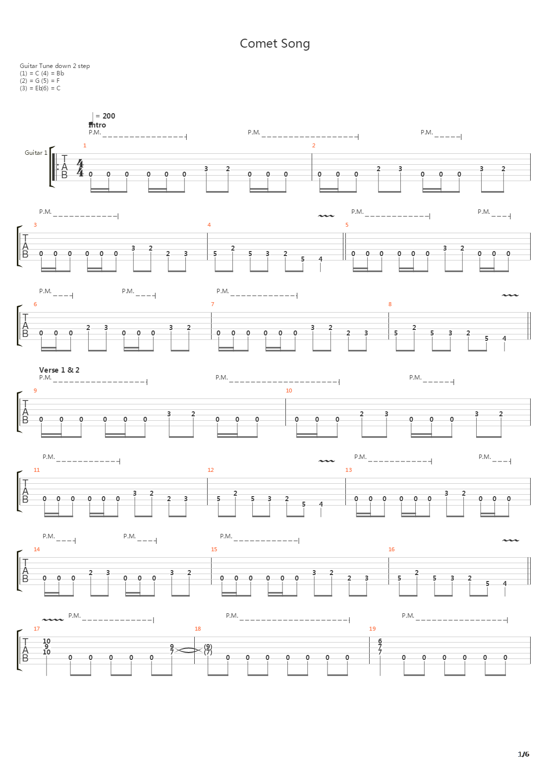 Comet Song吉他谱