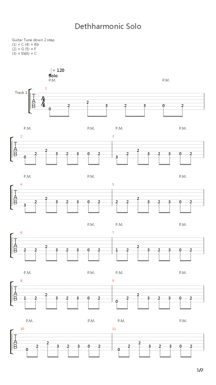 Dethharmonic (Solo)吉他谱