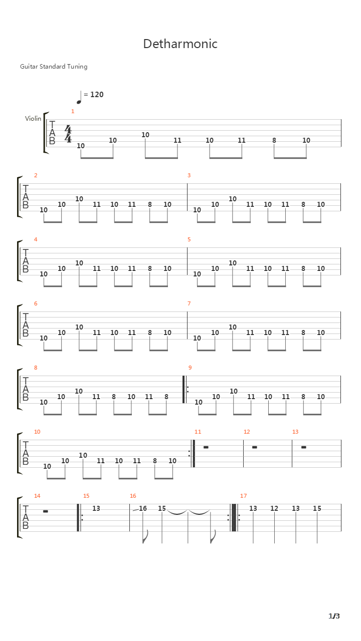 Dethharmonic吉他谱