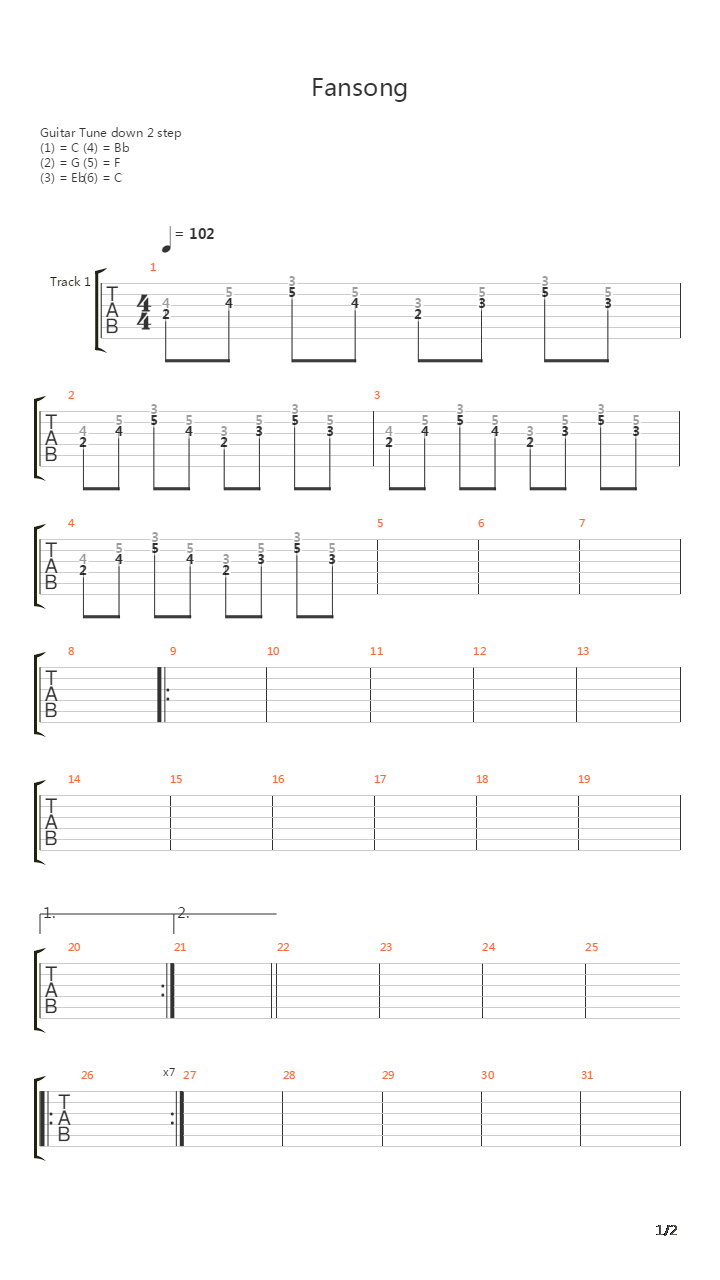 Fansong吉他谱