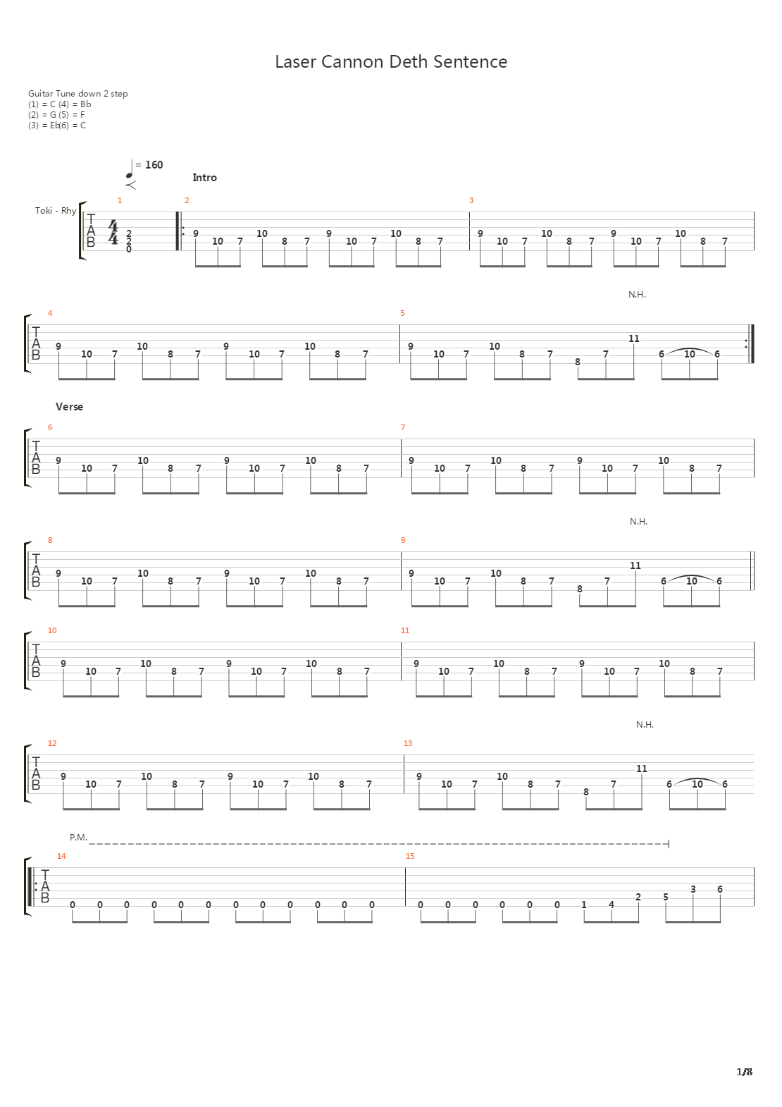 Laser Cannon Deth Sentence吉他谱