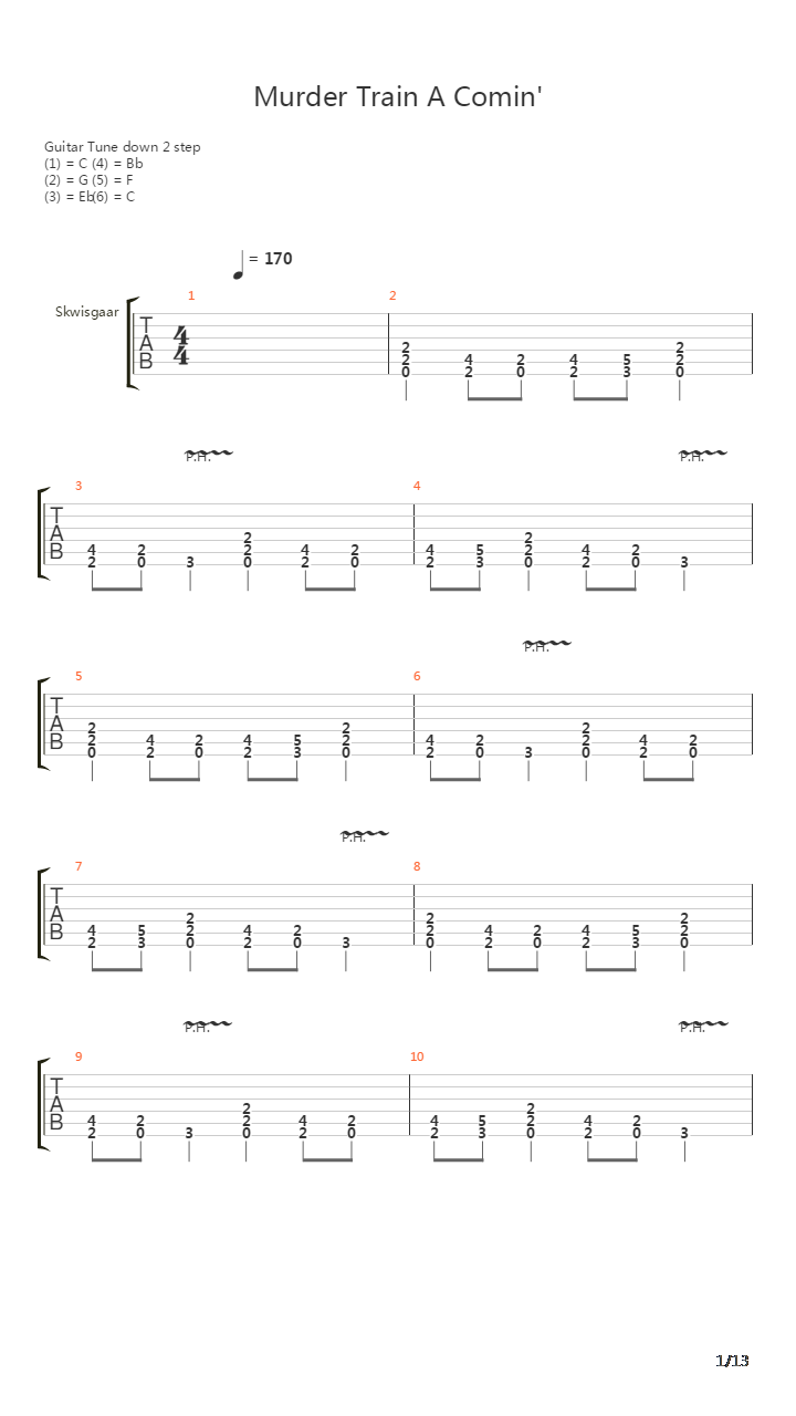 Murder Train A Comin吉他谱