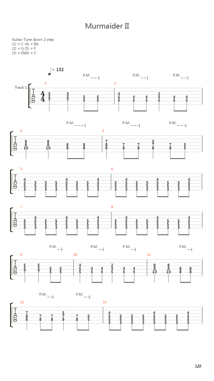 Murmaider Ii Solo吉他谱