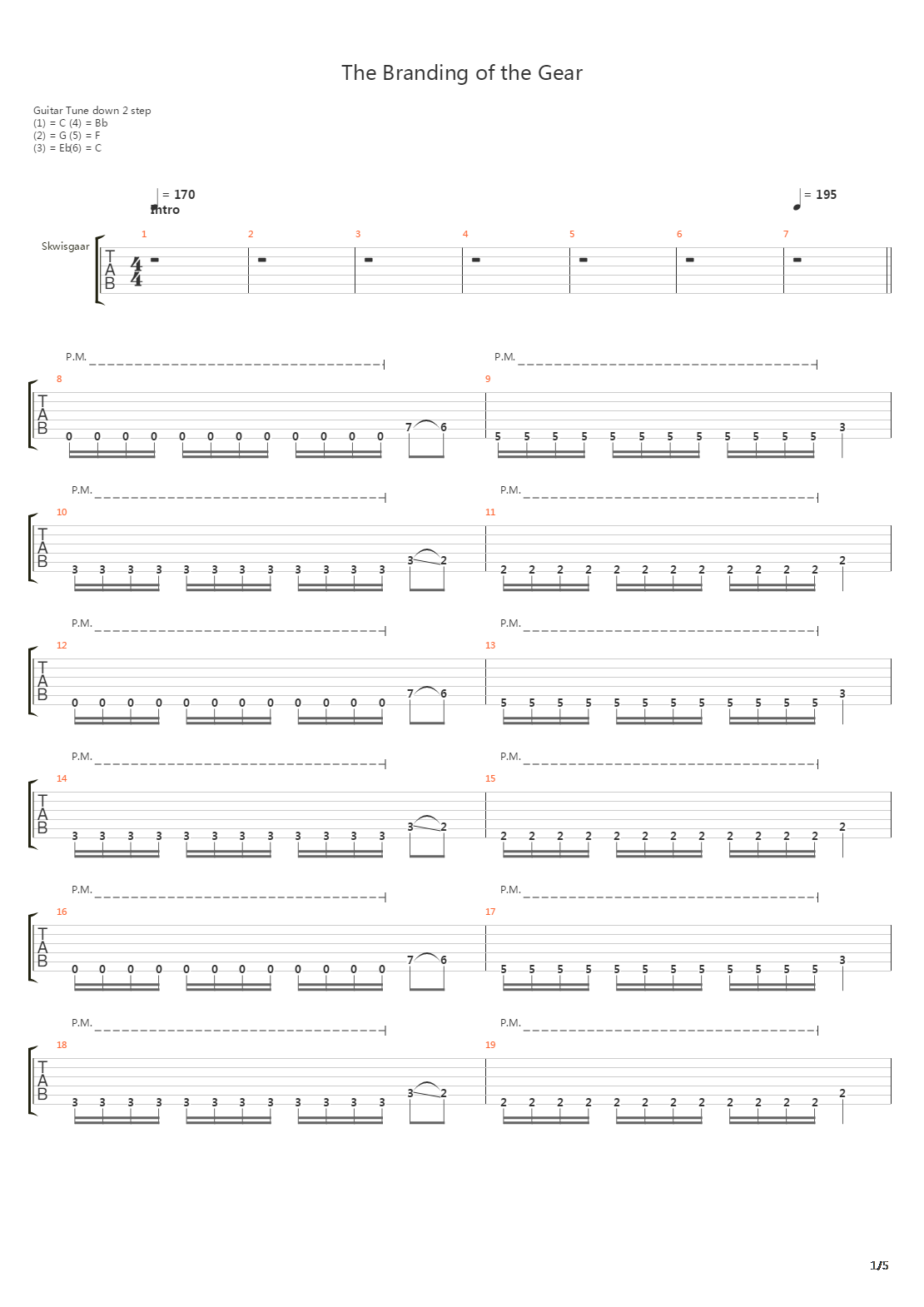 The Branding Of The Gear吉他谱