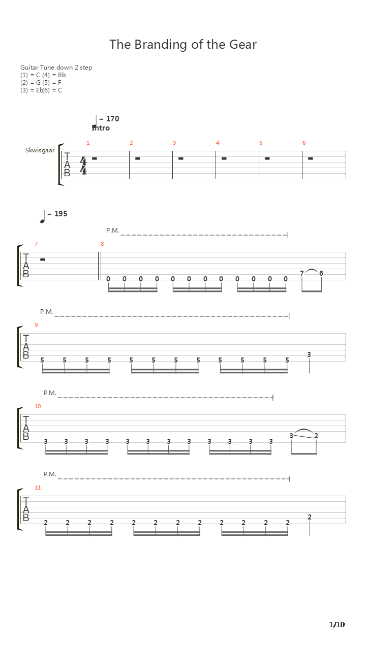 The Branding Of The Gear吉他谱