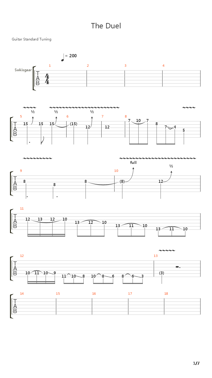 The Duel吉他谱
