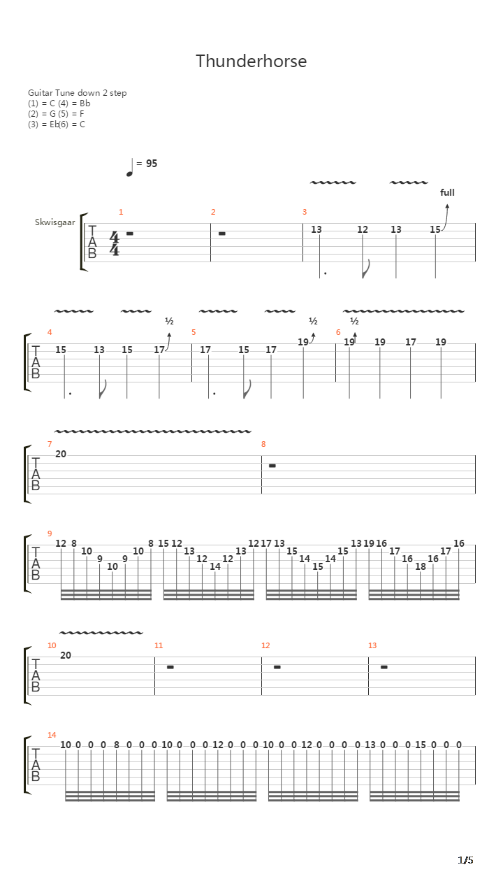 Thunderhorse (Remastered)吉他谱