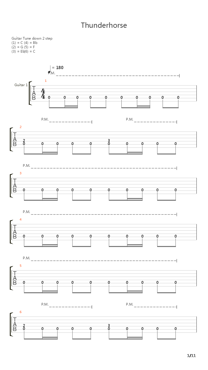 Thunderhorse (wLive Bass)吉他谱