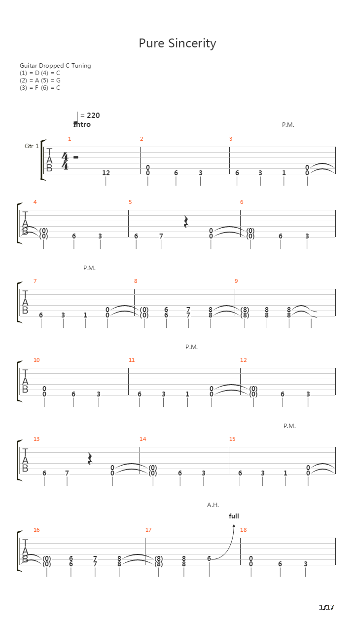 Pure Sincerity吉他谱