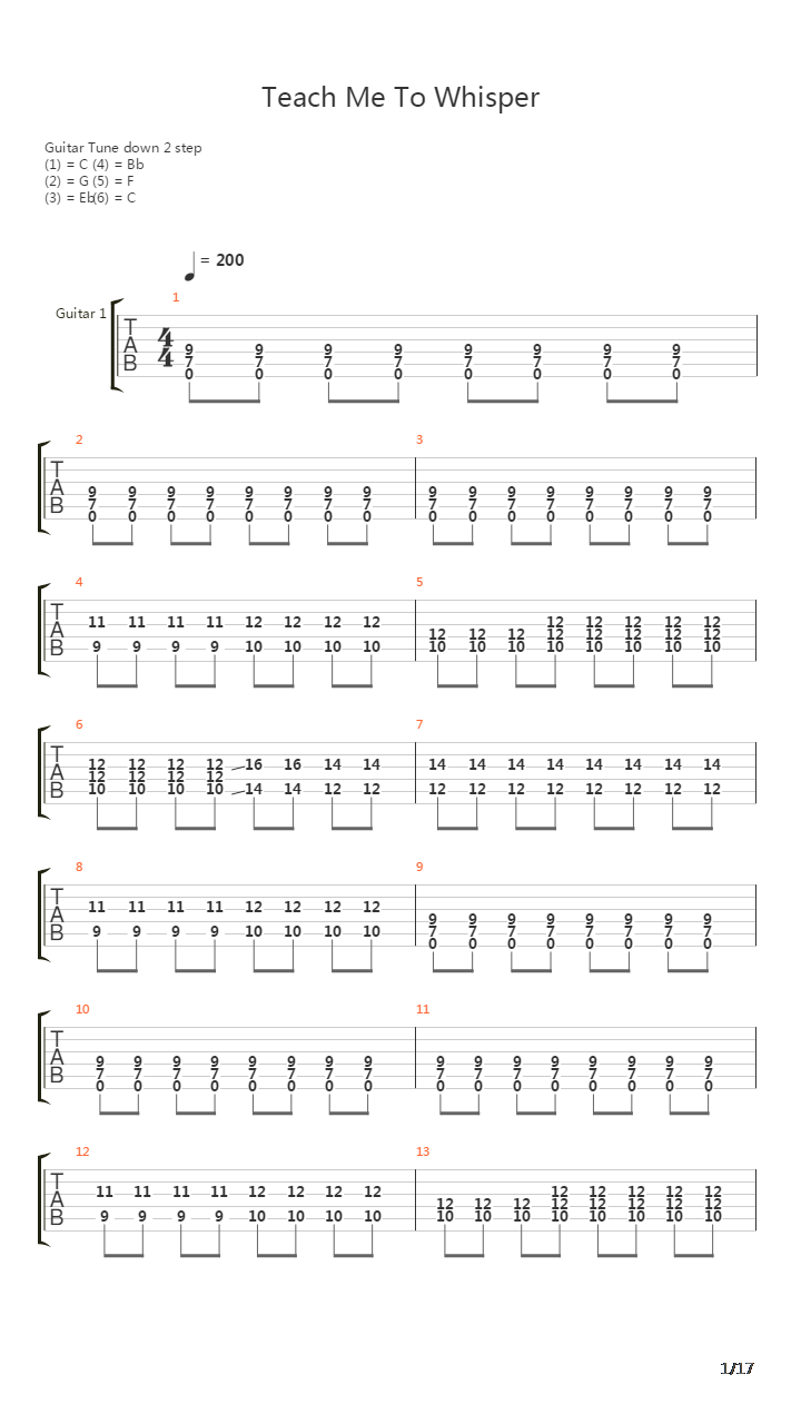 Teach Me To Whisper吉他谱