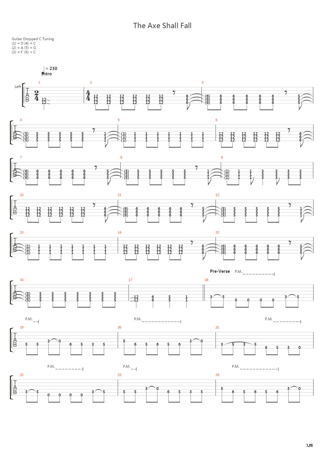 The Axe Shall Fall吉他谱