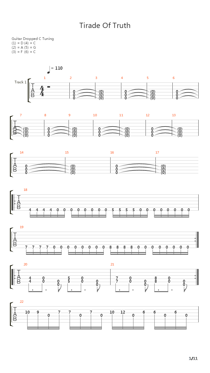 Tirade Of Truth吉他谱