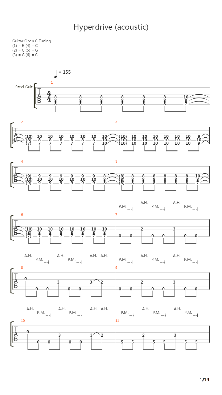 Hyperdrive (Acoustic)吉他谱