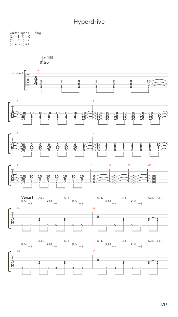 Hyperdrive吉他谱