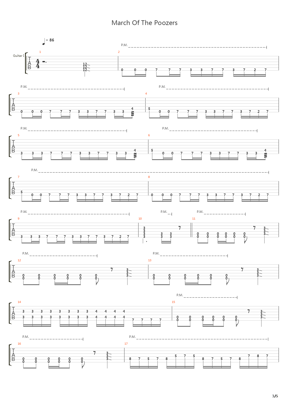 March Of The Poozers吉他谱
