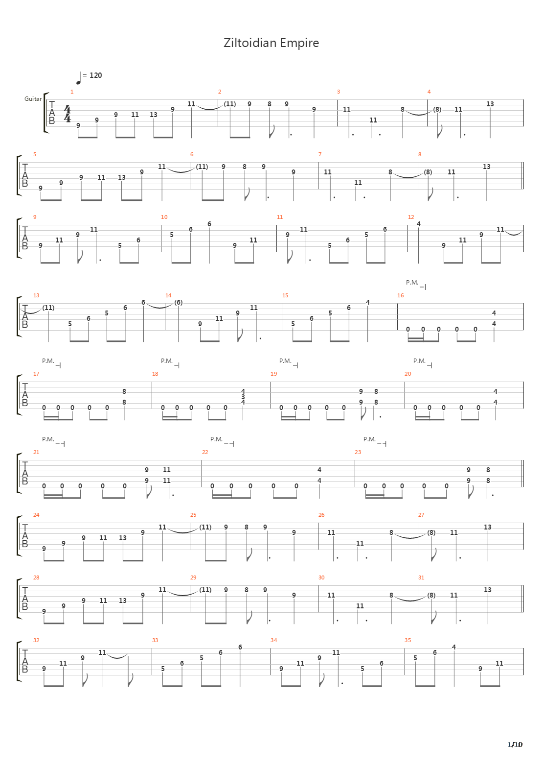 Ziltoidian Empire吉他谱