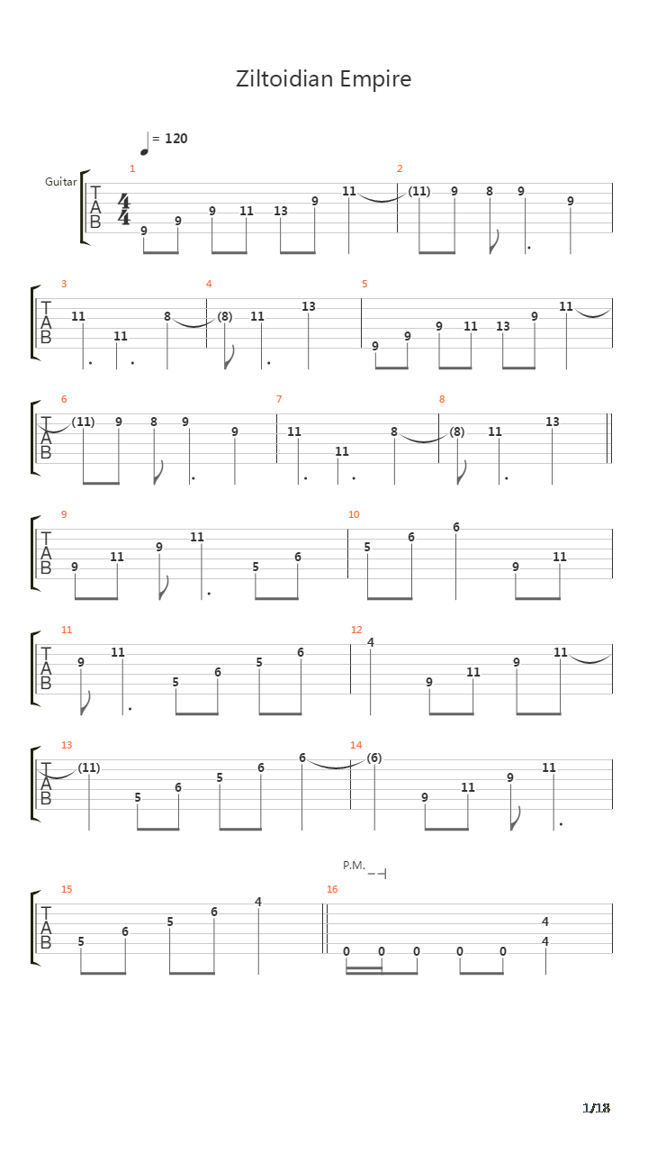 Ziltoidian Empire吉他谱