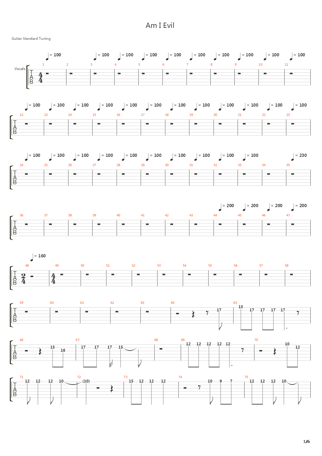 Am I Evil吉他谱