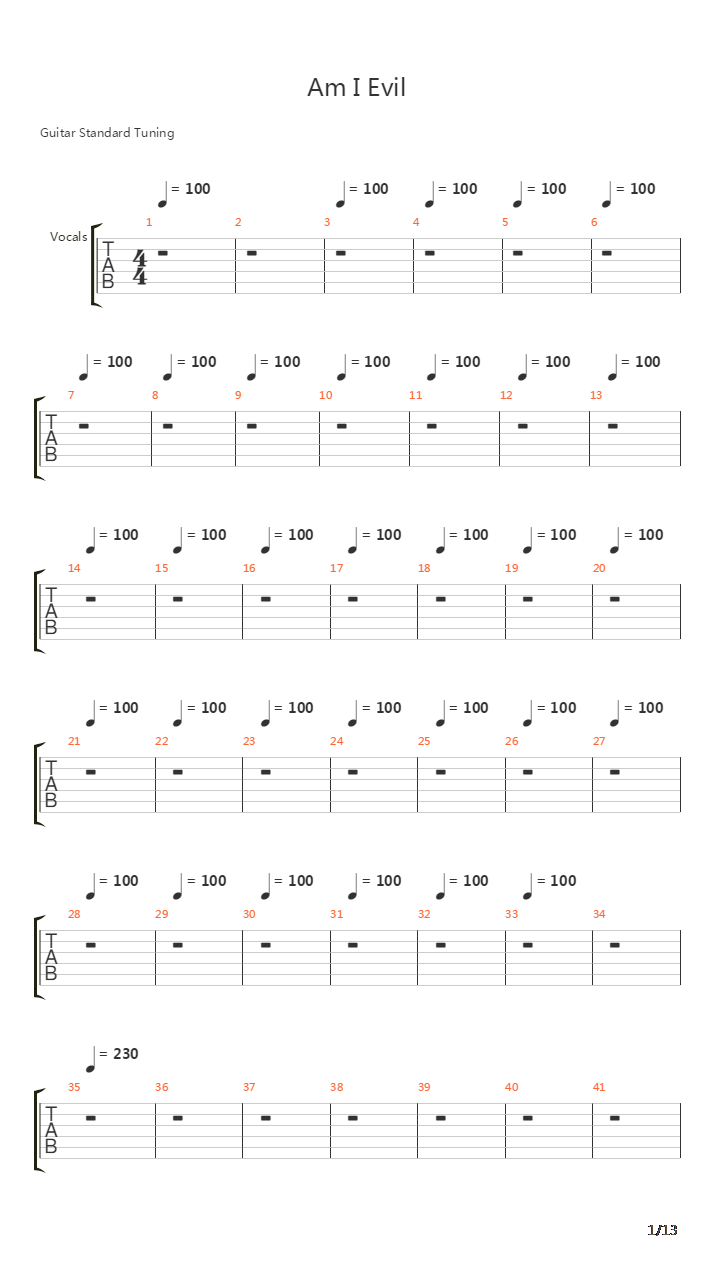 Am I Evil吉他谱